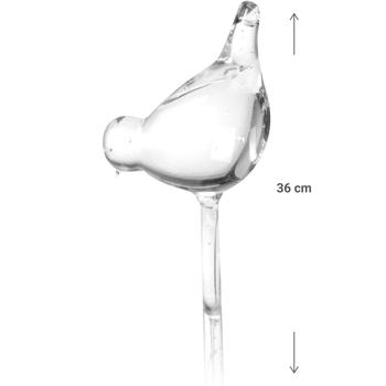 Preview: Wasserspender Vogel zur Pflanzenbewässerung, Glas, 2er Set, 35 cm
