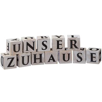 Preview: Cubes lettres en bois set de 16 – Idées déco créatives pour la maison et le bureau – Cubes 4 x 4 cm naturel/noir – Idéal comme cadeau pour mariage, baby shower, anniversaire