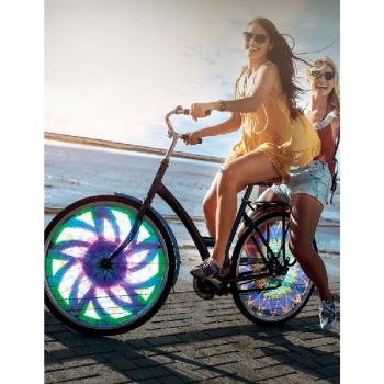 Preview: Lumières de rayons de vélo LED 16 motifs - Jantes colorées ambiance nocturne - Facile à monter - Étanche - Plastique - AAA non inclus