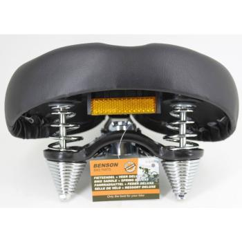 Preview: Bike saddle with dual-spring suspension, black, bicycle saddle, 26 x 25 cm