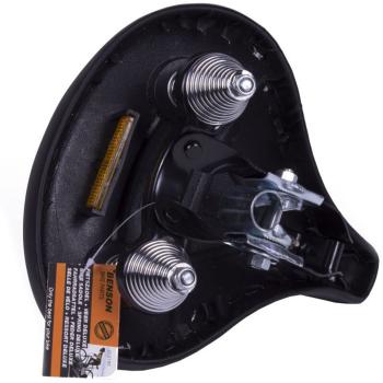 Preview: Bike saddle with dual-spring suspension, black, bicycle saddle, 26 x 25 cm