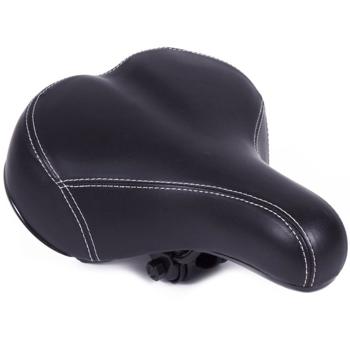 Sella da bici in plastica (pelle PVC), sella da bici con cuscinetto in gel, nero, 25 x 20 cm