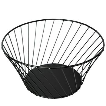Preview: Corbeille à fruits en métal, noir, coupe à fruits, Ø 26 cm