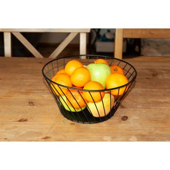 Preview: Corbeille à fruits en métal, noir, coupe à fruits, Ø 26 cm