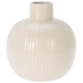 Vaso di ceramica, beige, vaso di fiori nobili smaltato, 11 x 13 cm