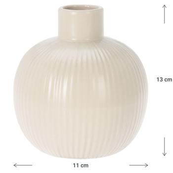 Preview: Vaso di ceramica, beige, vaso di fiori nobili smaltato, 11 x 13 cm