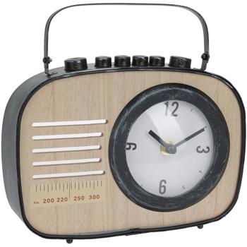 Orologio da tavolo decorativo con design radiofonico a valigia, 22 x 6 x 21 cm