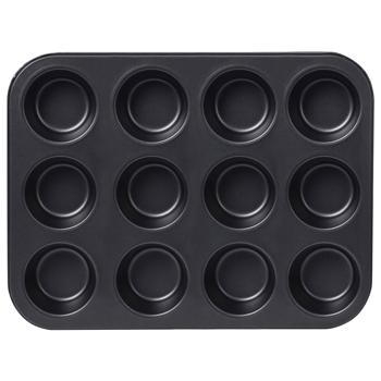 Teglia per muffin per 12 muffin – antiaderente & senza PFOA – 35,5 x 26,5 cm – resistente al calore fino a 220 °C – facile da pulire