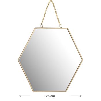 Preview: Specchio da parete a nido d‘ape, oro, 25 cm