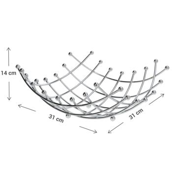 Preview: Metal fruit basket in lattice look, Ø 31 x H 14 m
