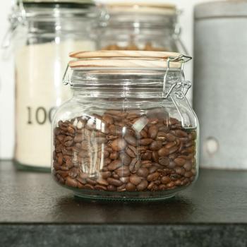 Preview: Allzweckglas Glasdose mit Kiefernholz-Deckel - Luftdichter Bügelverschluss - Vorratsglas für Küche, Müsli, Gewürze 850ml - Transparent/Braun