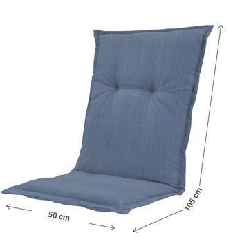 Preview: 2er-Set Gartenstuhlkissen Niederlehner - Weiche, komfortable Polsterung, kobalt-blau, 105x50cm - UV-Schutz, mit Bindebändern & Riemen, Niederlehner Polster