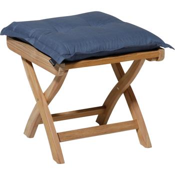 Preview: Garten Sitzkissen 50x50 cm Kobalt-Blau - 7cm dicke Stuhlauflagen mit UV-Schutz - Bequeme SG-20 Füllung - Modernes Design ohne Bänder - Baumwoll-Mix