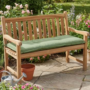 Preview: Coussin pour banc vert 120x48 cm – Rembourrage confortable de 6 cm SG-20 – Coussin d’assise pour banc de jardin en coton et polyester – Protection UV, coussin pour banc de jardin