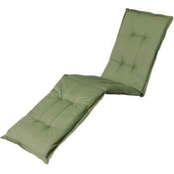 Preview: Set of 2 lounger cushions – Soft, comfortable padding, green, 200 x 65 cm – UV protection, tie straps & belt – For garden, balcony, deck chair, sun lounger