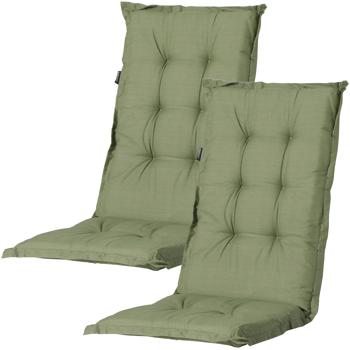 2er-Set Gartenstuhlkissen Hochlehner - Weiche, komfortable Polsterung, grün, 123x50cm - UV-Schutz, mit Bändern & Riemen, Hochlehner Polster