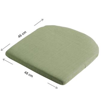 Preview: 4er-Set Stuhlkissen 46x48 cm Grün - Bequeme Sitzkissen für Esszimmer & Gartenstühle - 4,5 cm Dicke - UV-Schutz - Mit Befestigungsbändern - SG-20 Füllung