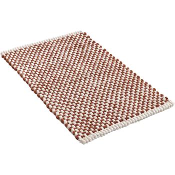 Preview: Bath mat 80x50 cm in terracotta-white – soft chenille shower mat in knitted look – non-slip bath rug with cotton content