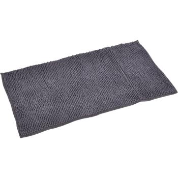 Preview: Fluffy bathroom rug 75x45 cm in anthracite – non‑slip shower mat with soft microfibre texture