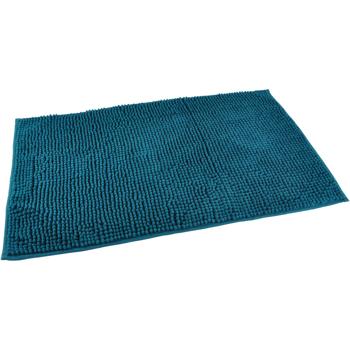 Preview: Fluffy bathroom rug 75x45 cm in emerald green – non‑slip shower mat with soft microfibre texture