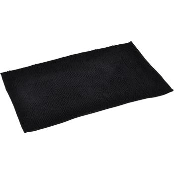 Preview: Fluffy bathroom rug 75 x 45 cm in black – non-slip shower mat with soft microfibre texture