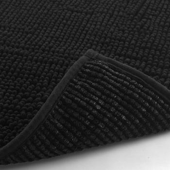 Preview: Fluffy bathroom rug 75 x 45 cm in black – non-slip shower mat with soft microfibre texture