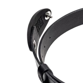 Preview: CREDO Logobelt genuine leather belt, 90cm, Swiss Made - Premium leather belt with logo, Swiss craftsmanship, durable