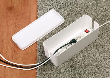 Preview: 2er-Set Kabelboxen gross, 40,8x 15,8 x 13,4 cm, weiss Preview: 2er-Set Kabelboxen gross, 40,8x 15,8 x 13,4 cm, weiss