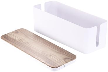 Preview: 2er-Set Kabelboxen gross, 39 x15,5 x 14 cm, in Nussbaum-Holzoptik Preview: 2er-Set Kabelboxen gross, 39 x15,5 x 14 cm, in Nussbaum-Holzoptik