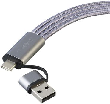 Preview: Multifunktions-Ladekabel 8-in-1 (USB-A & USB-C zu USB-C/Micro-USB/Lightning), 30 cm, 3A