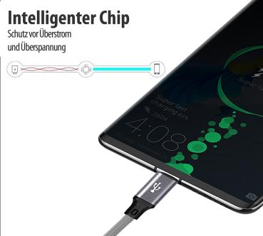 Preview: 2er-Set 8in1-Lade- & Datenkabel USB-C/A zu C/Micro-USB/Lightning, 30cm