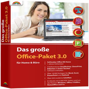 Preview: Office-Paket 3.0 - 18.000+ Vorlagen & 8 E-Books - Word Excel Powerpoint - Softmaker Office NX Home - Windows 7+, MS Office 2003+