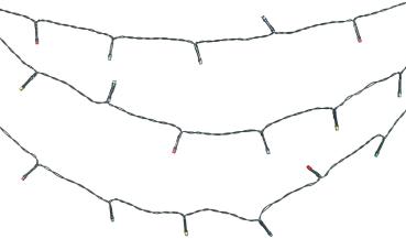 Preview: Guirlande Lumineuse Solaire Extérieur Lunartec - 100 LED 4 Couleurs, Détecteur Crépusculaire, IP44 - Longueur 12m, 6h Autonomie