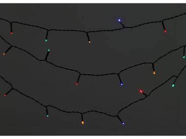 Preview: 4-farbige Solar-LED-Lichterkette 100 LEDs - für Gartenparty Weihnachten Deko-Beleuchtung - Dämmerungssensor Timer 6h IP44 10m - Blink-/Standlicht