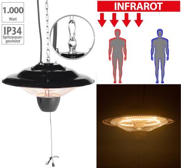 Preview: Riscaldatore a infrarossi per esterni a soffitto IRW-1000, IP34, 1.000 W