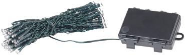 Preview: LED-Lichterkette 50 LEDs warmweiss - Flexible Outdoor/Indoor Batterie Lichterkette mit Timer (6h/18h) - 5m lang, IP44 spritzwassergeschützt, Deko