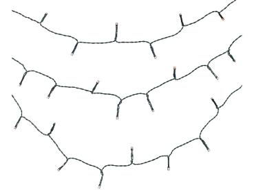 Preview: Guirlande lumineuse LED Lunartec pour extérieur - 50 LED blanc chaud, à piles avec minuteur 6h/18h, étanche IP44 - Longueur 5 m