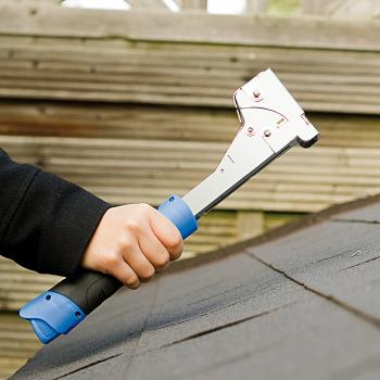 Preview: Stahl-Hammertacker Profi-Werkzeug - Hammer-Kraft für schnelle, zuverlässige Ergebnisse - für Heftklammern bis 12x17mm - rutschfester Griff - Masse: 345x85x35mm