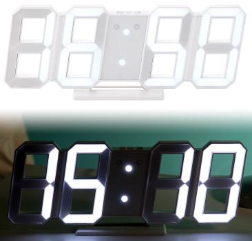 Digital Jumbo LED Table & Wall Clock, 3D, Alarm Clock, Dimmable, 28cm