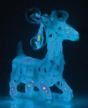 Preview: La renna di Babbo Natale ’’Dasher’’, sdraiata, illuminata (blu)