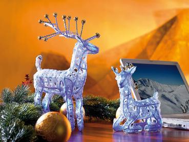 Preview: La renna di Babbo Natale ’’Dasher’’, sdraiata, illuminata (blu)