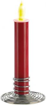 Preview: 12 stimmungsvolle LED-Akku-Kerzen mit Edelstahl-Haltern, rot