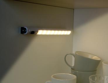 Preview: 4 Réglettes SMD avec détecteur de mouvement - blanc chaud