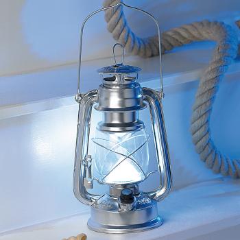 Preview: Dimmbare LED-Sturmlampe, Batteriebetrieb, silbern 42 Lumen,1,5 W
