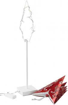 Preview: Lampada da tavolo Deco a forma di stella, rosso