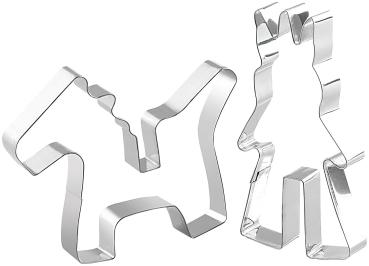 Preview: Lot de 3 Emporte-pièces Biscuits 3D - Création Cookies Tridimensionnels Maison - Acier Inoxydable, Lavable Lave-Vaisselle, Original