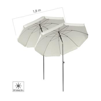 Preview: Lot de 2 parasols en 2 parties avec protection solaire UV 50+, Ø 200 cm