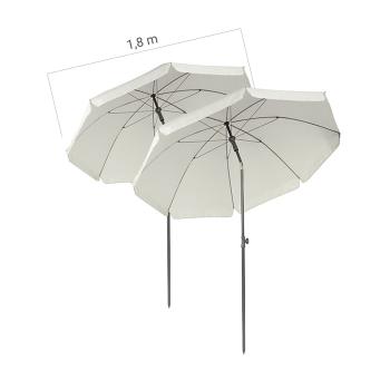 Preview: Lot de 2 parasols en 2 parties avec protection solaire UV 50+, Ø 200 cm