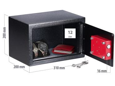 Preview: Coffre-fort en acier avec 2 clés à double panneton 12 L