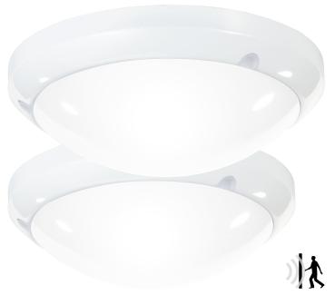 Preview: 2er-Set High-Power LED-Lampe mit Radar-Bewegungssensor, 16 W, IP44